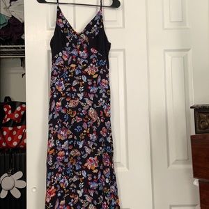 Black maxi floral print dress